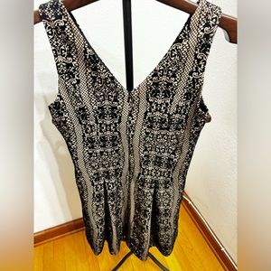 Zippers in back, fabric is impeccable